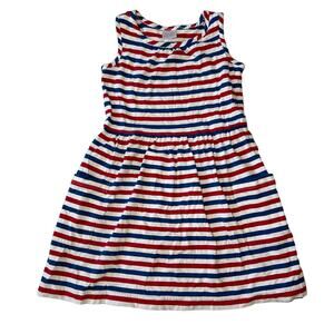 Hanna Andersson Red White Blue Stripe Sleeveless Tank Dress 120